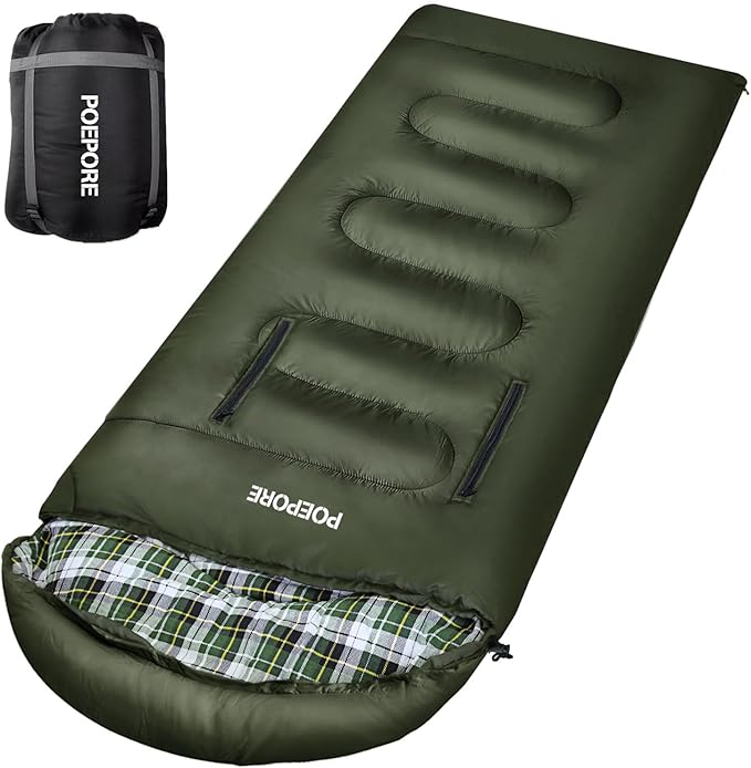 Flannel Sleeping Bag Cotton 0 Degree Cold Weather for Adults XXL Wearable Sleeping Bag 4 Seasons Waterproof with Compression Sack