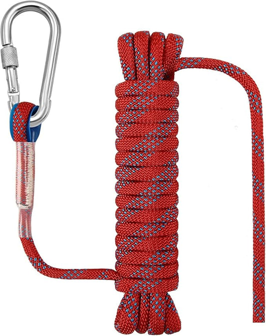 Outdoor Rope for Marine, Hunting, Boating, Fishing, Rafting, Camping, Hiking, Anchor, Mooring, Floating, Dock Lines, Kayak, Canoe, Rescuing, Knotting Practice 5/16 in x 15 ft Red