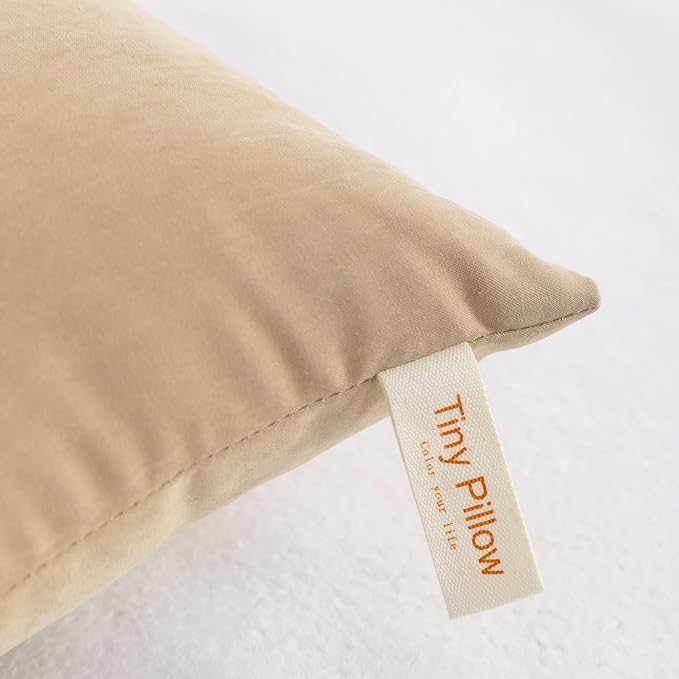 NTBAY Tiny Pillows, Down Alternative 7"x11" Microfiber Mini Pillow for Travel, Pets, Soft Machine Washable Small Pillows for Neck, Wrist, Lumbar and Knee, Light Taupe