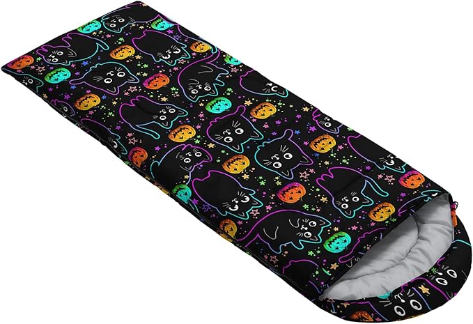 HOSIMA Dear Hunting Pattern Cold Weather Sleeping Bags for Adults,Black Light Weight Sleeping Bags for Kids Adults,WaterProof Sleeping Bags for Outdoors Hiking.