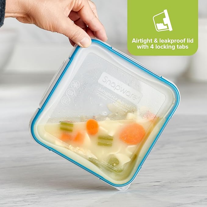 Snapware Total Solution (21-Pack) Large Plastic Food Storage Containers Set, Meal Prep Containers with BPA-Free Lids & 4 Locking Tabs, Microwave, Dishwasher, and Freezer Safe