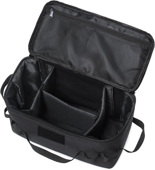 Camping Storage Bags, Utility Tote Bag for Campings Cookware Organizer, Trunk Organizer with Shoulder Strap,Outdoor Garden Tool Bag for Camping, Travel, Picnic, Garage Trunk (Black)