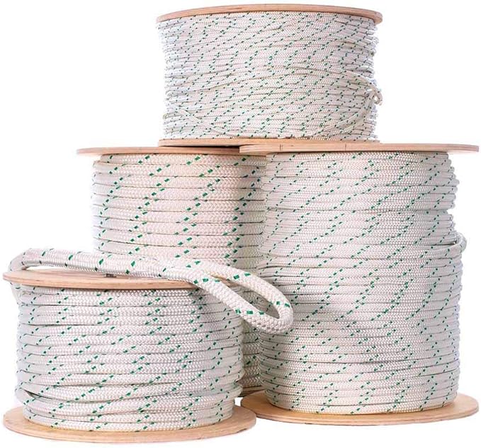 Rope and Cord Double Braid Pulling Rope – Super Strong Composite Rope with Built-in Pulling Eyes (1/4" | 1200' Spool)