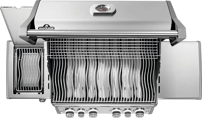 Napoleon Rogue PRO 525 Propane Gas Grill with Infrared Side Burner, Stainless Steel, Durable 5-Burner Outdoor BBQ