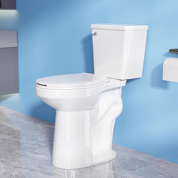 Simple Project Tall Toilets for Seniors 21 inch Extra High Toilets, Comfort Bowl Heigh 21", Seat Height 22", Two-Piece Toilet 1.28GPF Powerful, 12 Inch Rough-in, White Color, for Bathroom