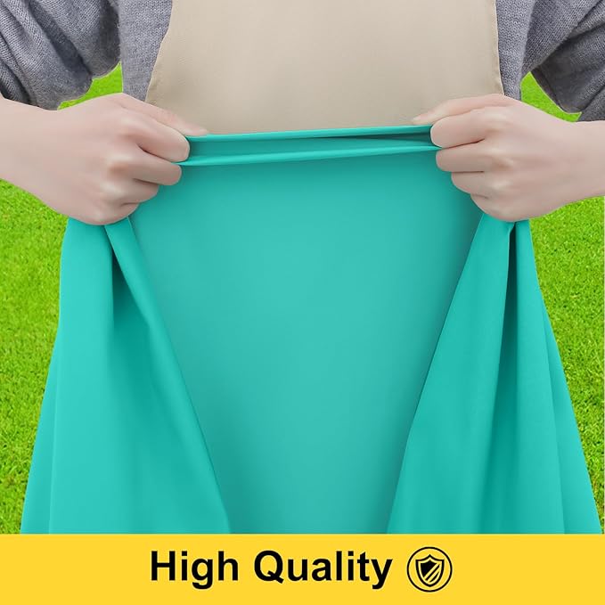 Smiry Picnic Table Cover with Bench Covers, Waterproof Elastic Fitted Polyester Tablecloths for 8 Ft Rectangle Tables, Washable Windproof Tablecloth for Camping, RV & Outdoor (Teal, 30x96 Inches)