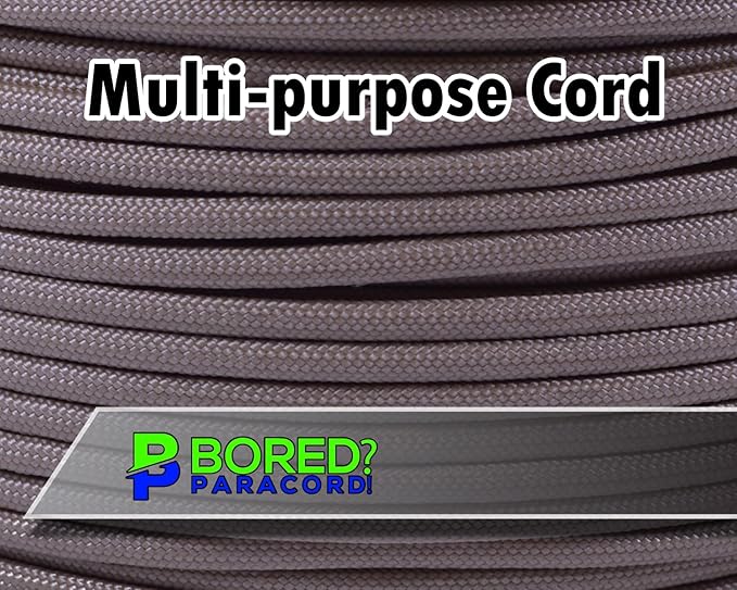 BORED? PARACORD! 550 lb Paracord - Ideal for Crafting, Camping, DIY Projects, Active & Military Outdoors - Strong Survival Rope - Tactical Parachute Cord Type III - Light Tan 100 Feet