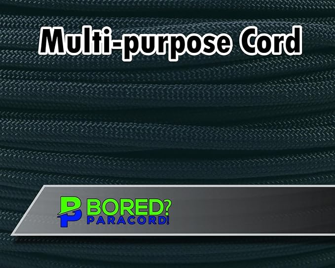 BORED? PARACORD! 550 lb Paracord - Ideal for Crafting, Camping, DIY Projects, Active & Military Outdoors - Strong Survival Rope - Tactical Parachute Cord Type III - Olive Drab Green 100 Feet