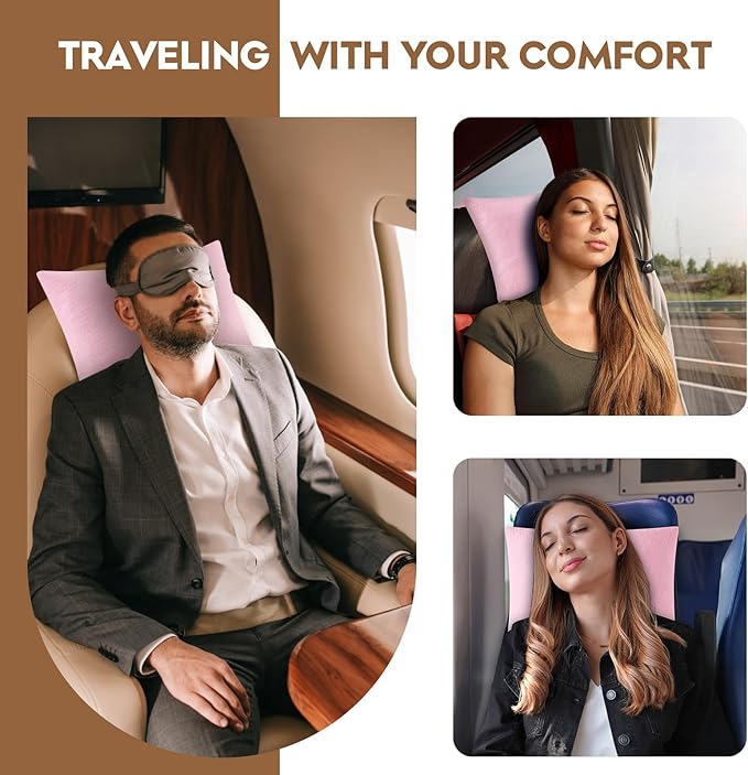 Small Shredded Memory Foam Pillow, Camping Pillow Travel Pillow - Compressible Medium Firm, Breathable Cover, Ideal Backpacking Hiking, Airplane and Car (Apricot Pink, S)