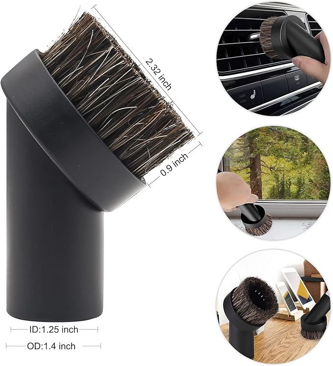 10 Pcs Vacuum Attachments Fit for Shop Vac Accessories - 1 7/8" to 1" Vacuum Hose Adapter, 1 1/4 inch Vacuum Extension Wand, 1 1/4" Vacuum Cleaner Accessories Brush Kit, Flexible Crevice Tool