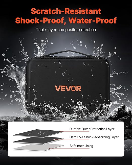 VEVOR Battery Organizer Storage Box, Battery Case Bag with Tester BT-168, Waterproof Batteries Organizer Storage Case with Zipper, Holds 167 Batteries AA AAA C D 9V Button, Black (Box Only)