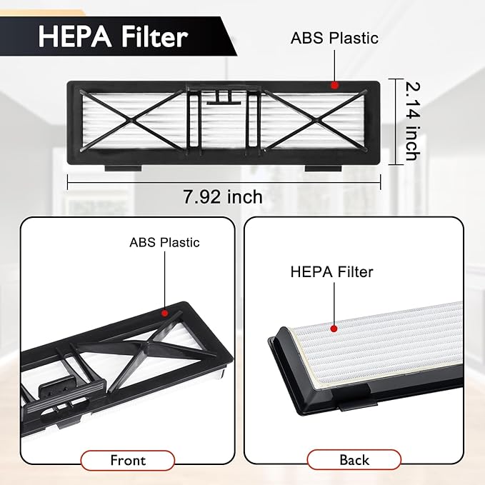 Replacement Parts for Neato Botvac D Series D3 D4 D5 D6 D7 D75 D80 D85 Robot Vacuum Cleaner Accessory Kit Including 2 Main Brushes, 2 Hepa Filters, 6 Side Brushes