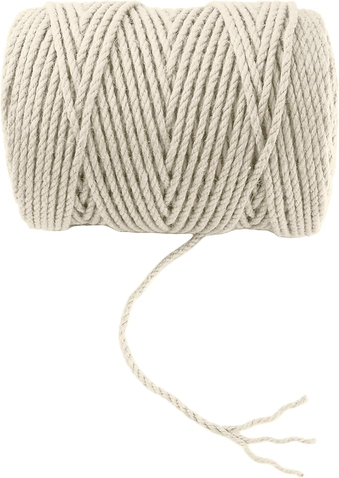 4mm x 400 Feet White Jute Rope, Twine for Gardening Tomato Climbing Plant Tie Floristry Crafts Gift Wrapping Packing Decor