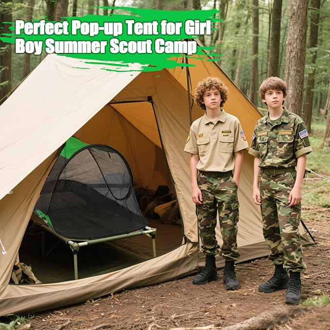 1 Person Pop-up Mosquito Tent for Camping - Breathable & Fine Mesh Camping Bug Screen Net with Carry Bag, Instant Portable Screen Tent for Teenagers/Adults