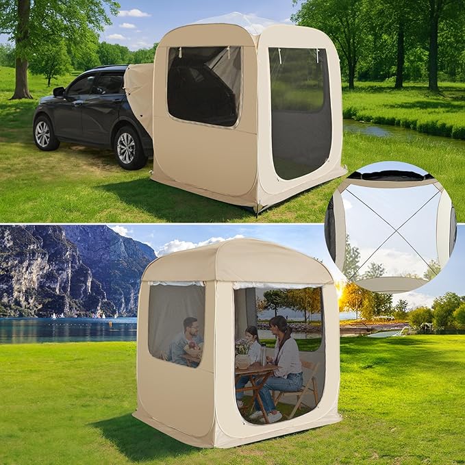 Alvantor Screen House Gazebo, 6-10-15 Person Pop Up Igloo Screened Canopy Tent with Mosquito Netting Sides, Instant UV Resistant Sun Shelter for Garden, Patio, Backyard