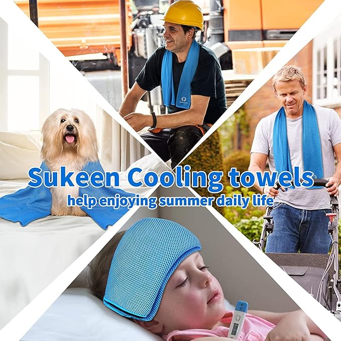 Sukeen Cooling Towel (40"x12") Bulk Ice Towel,Soft Breathable Chilly Towel,Microfiber Towel for Yoga,Sport,Running,Gym,Workout,Camping,Fitness,Workout & More Activities