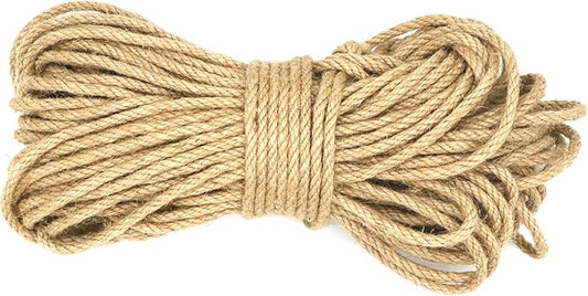 6mm x 150 Feet Natural Jute Rope, Twine for Gardening Tomato Climbing Plant Tie Floristry Crafts Gift Wrapping Packing Decor