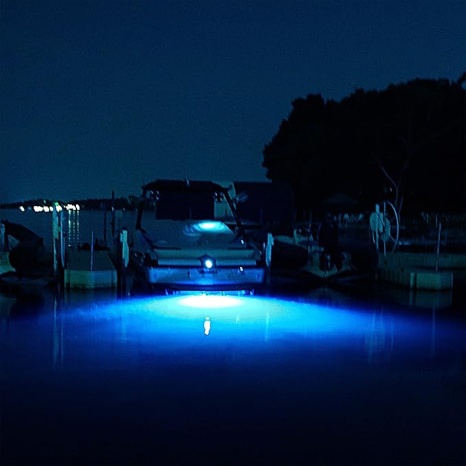 Tidal Wake IP68 Underwater 1/2in Standard Boat Drain Plug LED Light, Brilliant Underwater Lighting in Minutes! No Holes to Drill!