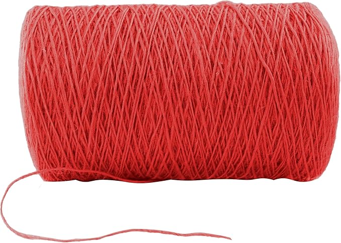 1mm x 5000 Feet Red Jute Rope, Twine for Gardening Tomato Climbing Plant Tie Floristry Crafts Gift Wrapping Packing Decor