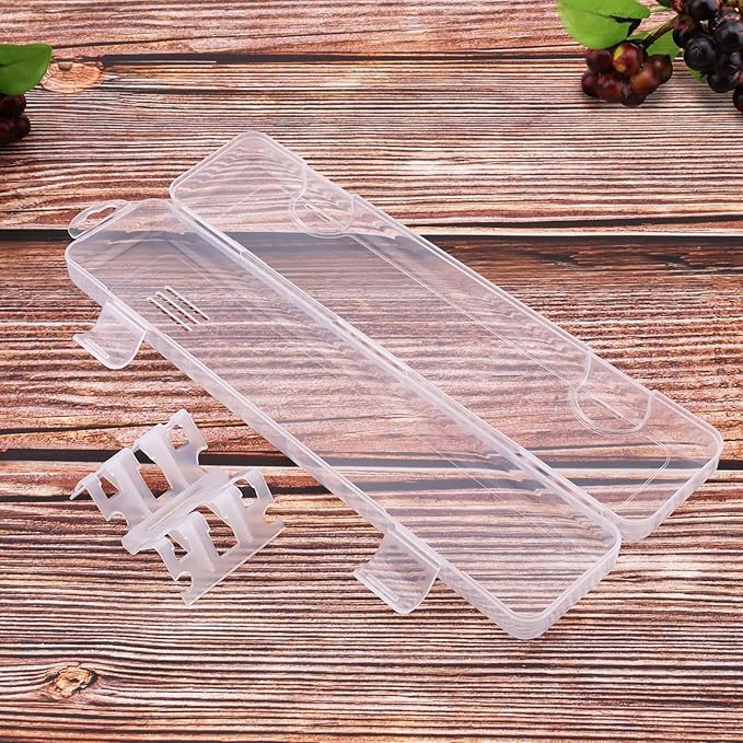 OriGlam Transparent Tableware Storage Case, Portable Flatware Utensil Box, Clear Cutlery Organziers Container for Spoon Fork Chopsticks for Travel Camping Picnic (A)