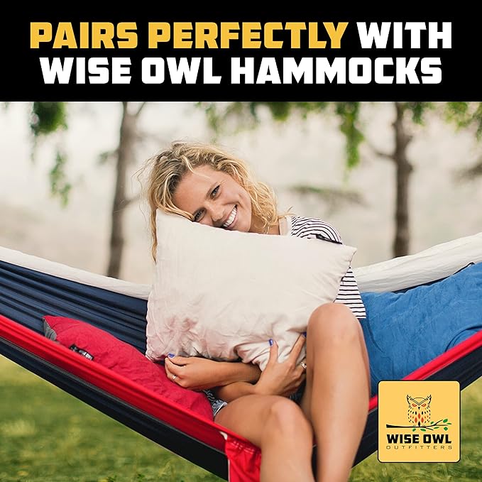 Wise Owl Outfitters Camping Pillow – Memory Foam Travel Pillow for Airplane Sleeping, Hiking, Backpacking & Outdoor Use - Small & Portable for Adults, Car, Camp & Tent
