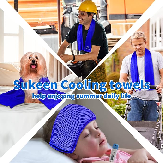 Sukeen Cooling Towel for Neck and Face (40"x12"),Ice Towel,Soft Breathable Chilly Towel,Microfiber Towel for Yoga,Sport,Running,Gym,Workout,Camping,Fitness,Workout & More Activities