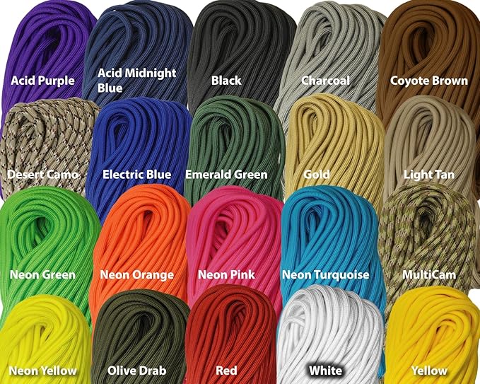 1/4" ParaMax Paracord 100 ft – 1000 lb Type IV Rope for Dog Leashes, Camping, Kayak Anchor - Made in USA - Desert Camo