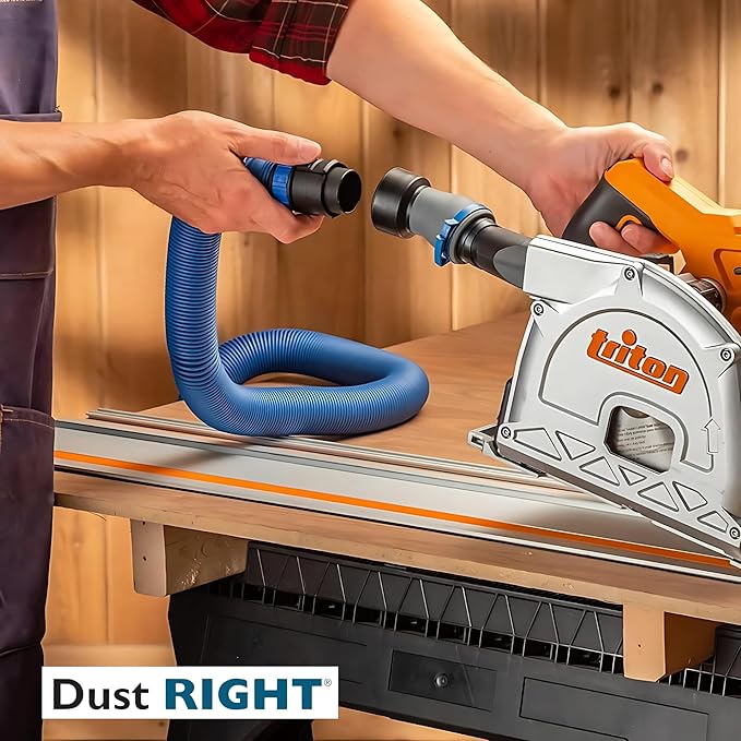 Dust Right Flexiport Power Tool Hose Kit - 3 To 12' Expandable Hose & 4 FlexiPorts - Lightweight Dust Collectors for Woodworking Power Tools - Collector Hose for Shop Vacuums, Table Saw & More