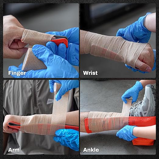 RHINO RESCUE First Aid Splint 36" X 4.3" Orange-Gray, Keep Bones in Position (4, Splint Bundle)