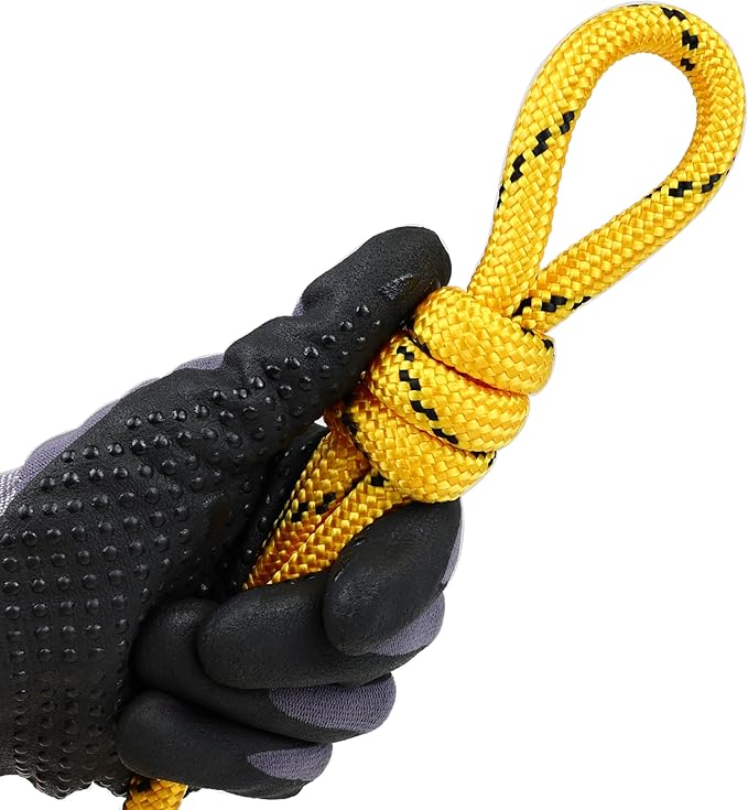 Wellmax Diamond Braid Nylon Rope, 3/8 in X 50 Foot, UV Resistant, High Strength and Weather Resistant - Yellow