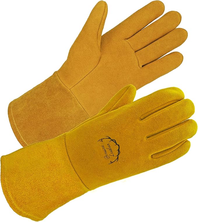 SKYDEER Welding Gloves - Reinforced Deerskin Suede Leather, Extra Soft Grip - Heavy Duty for MIG/TIG/Welding (SD0039W/L)