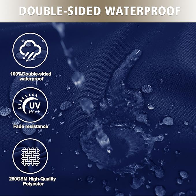 Outdoor Chair Cushions, Waterproof Outdoor Cushions for Patio Furniture w/Fade-Resistant, Removable & Machine-Washable Covers, 19x19 Inch, Ideal for Seat in Gardens/Porch – Set of 1/2/4, Navy Blue