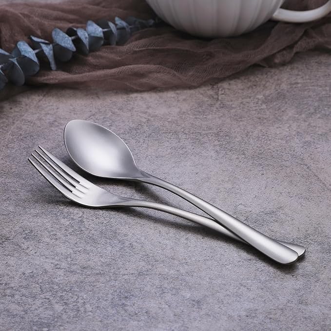 Titanium Cutlery Set, Lightweight Flatware, Modern Design, Dishwasher Safe, Service for 1 (2)