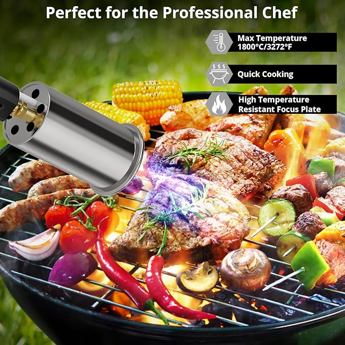 Sondiko Powerful Propane Torch L8010, Sous Vide, Campfire Starter, Adjustable Gas Welding Kit for Searing Steak, BBQ, Gas Welding(Camouflage) Propane Tank Not Included