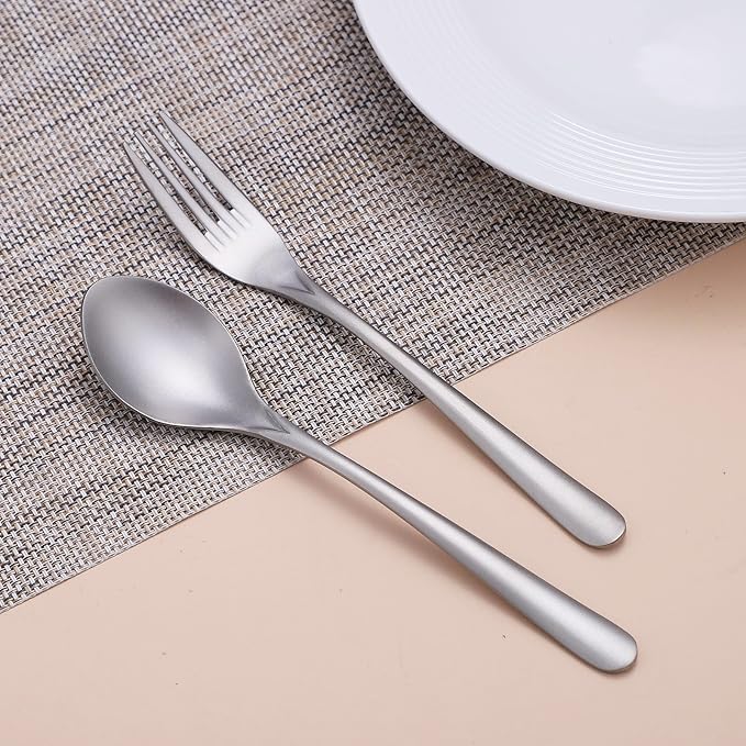 Titanium Cutlery Set, Lightweight Flatware, Modern Design, Dishwasher Safe, Service for 1 (2)