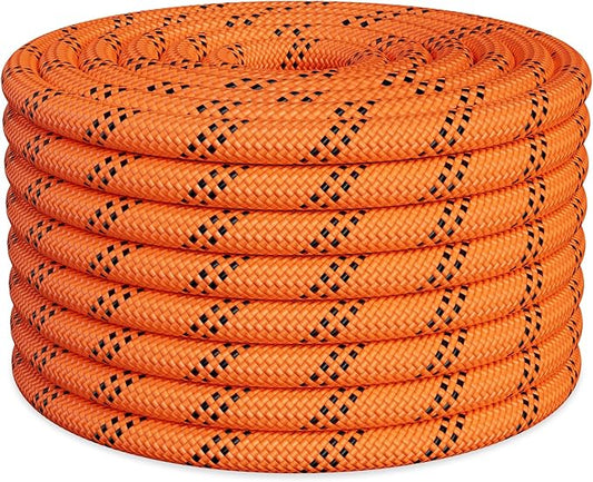 X XBEN Braided Polyester Arborist Rope 3/4 inch X 220ft, 48 Strands, 12 Inner core,8626 LBS Breaking Strength Outdoor Rope, Arborist Rigging Ropes for Rock Hiking Camping Swing Tree Rescue