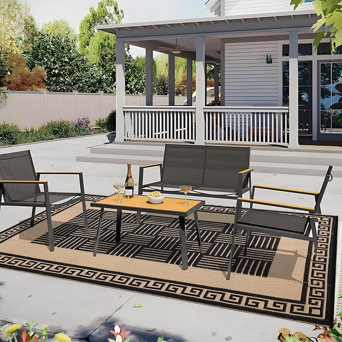 Outdoor Rug 8x10 ft Waterproof, Reversible Outdoor Plastic Straw Rug for Patios Clearance, Outdoor Area Rug Carpet RV Mat for Camping Backyard Deck Porch