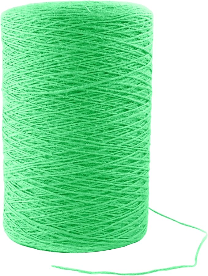 1mm x 3000 Feet Light Green Jute Rope, Twine for Gardening Tomato Climbing Plant Tie Floristry Crafts Gift Wrapping Packing Decor