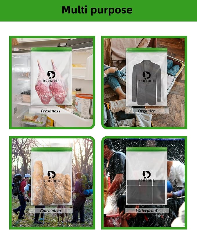 Odor Proof Storage Bags - 28ｘ20 Inch Double Seal Odor Barrier Storage Bags for Backpacking, Camping and Household, Lock in Odors Keep Contents Fresh and Waterproof, Reusable Odor Proof Bags (4 Pack)