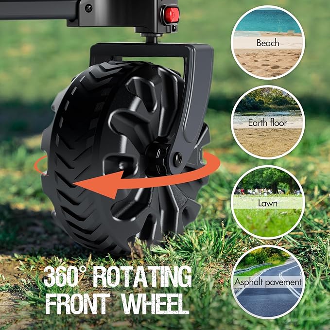PORTAL Collapsible Folding Utility Wagon, Foldable Wagon Carts Heavy Duty, Large Capacity Beach Wagon with All Terrain Wheels, Outdoor Portable Wagon for Camping, Garden, Shopping, Groceries, Black