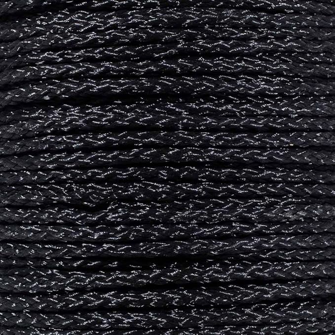 Hollow Braid Polypropylene Rope (5/16 Inch, 100 Feet, Black) - Barrier Rope - Trail Marking, Crowd Control, Golf Courses
