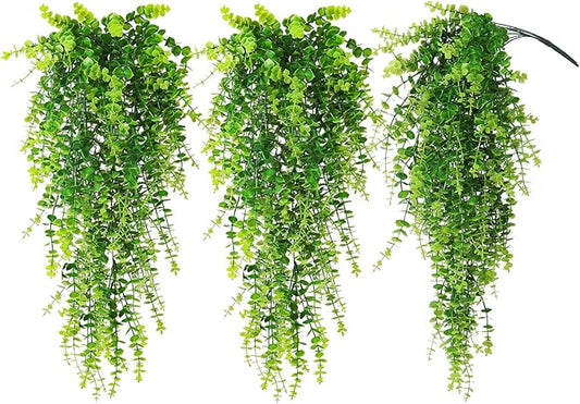RECUTMS Hanging Money Plants Fake Outdoor Hanging Artificial Flower for Outdoors Hanging Basket Hanging Artificial Hanging Plants Plastic Plants Home Garden Wedding Party Decorations