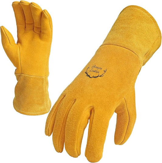 SKYDEER Welding Gloves - Reinforced Deerskin Suede Leather, Extra Soft Grip - Heavy Duty for MIG/TIG/Welding (SD0039W/L)