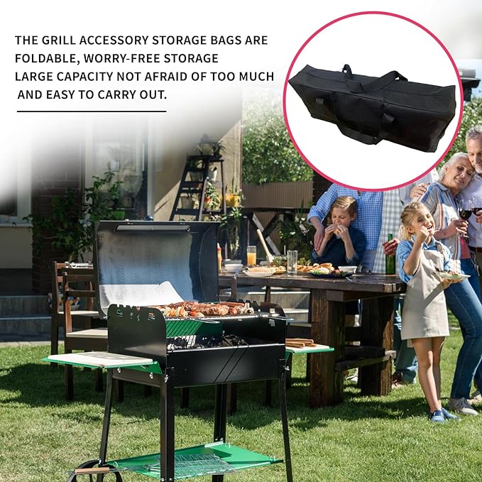 Grill Tool Storage Bag, 24" Oxford Cloth Grill Accessory Storage Bag, Double Zipper Grill Tools Storage Bag, Suitable for Grill Utensil Storage, BBQ Tool Storage