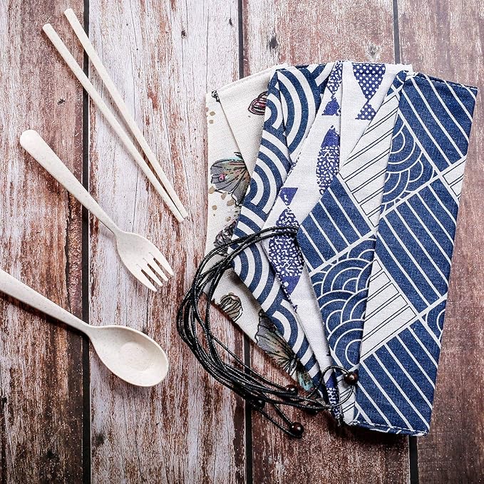 5 Pcs Straw Carrying Pouch Kit, Chopstick Case, Reusable Straw Bag, Portable Travel Bag for Stainless Steel, Glass, Silicone, Bamboo, Cutlery and Cleaning Brush Straws, Safety and Impact Resistance