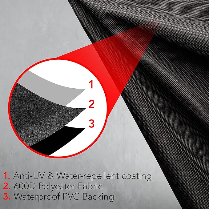 Heavy Duty BBQ Grill Cover for Outdoor Grill, 60 Inch – Waterproof, Weather Resistant, UV & Fade Resistant with Adjustable Straps – Gas Grill Cover for Weber, Charbroil