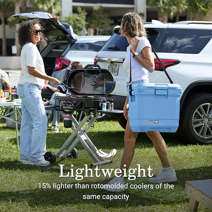 Coleman Pro Heavy-Duty, Blue Sky, 25qt Ultra-Light Premium Hard Cooler, Extra-Thick Insulation Keeps Ice up to 3 Days, 36-Can Capacity