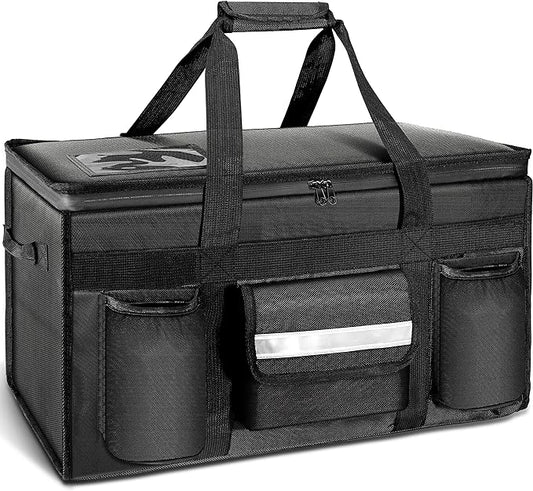 MyLifeUNIT 80 Cans Insulated Cooler Bag for Food & Pizza Delivery Bag Suitable for Car, Bike, Camping, Picnic, Beach, XXX-Large Size